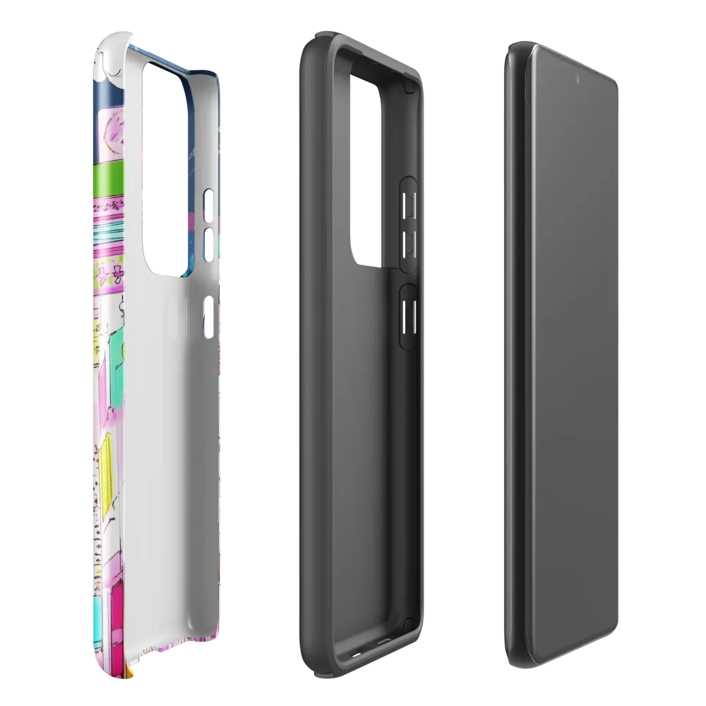 Futuristic Cityscape with Floating Structures | Phone Case |  S21 Ultra | Tough Case | Glossy