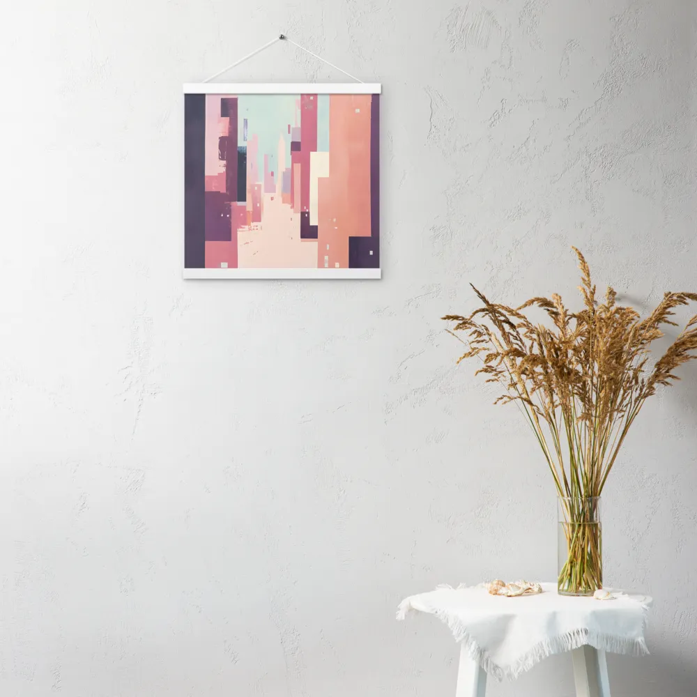 Tranquil Cityscape | Poster With White Wood Hanger | 16″×16″