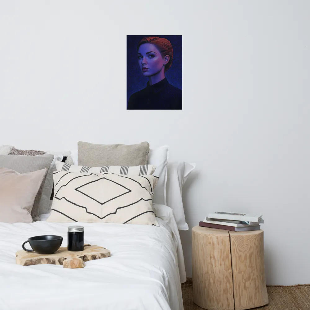 Ethereal Portrait in Blue and Red | Poster | 18″×24″
