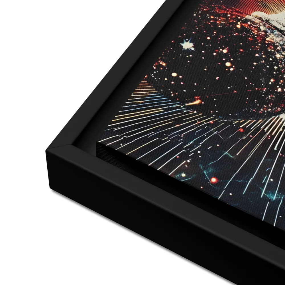 Ethereal Astronaut: A Journey Through the Cosmos | Canvas with Black Frame | 16″×16″