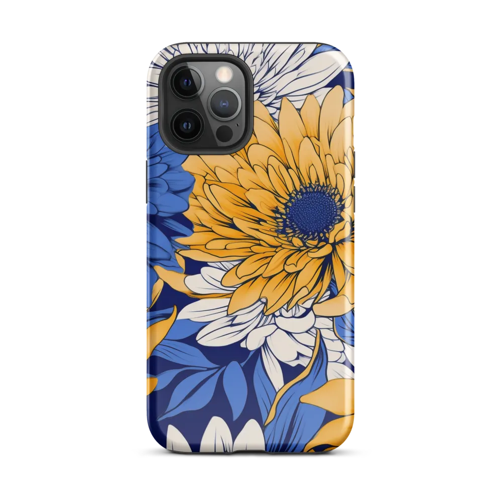 Floral Harmony in Blue and Yellow