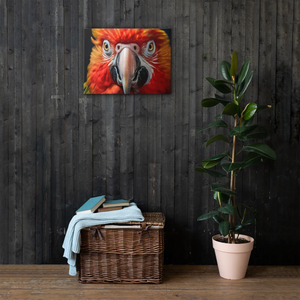 The Fiery Gaze of the Parrot | Thin Canvas | 18″×24″