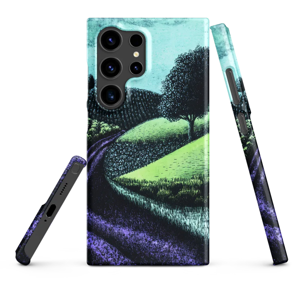 Winding Serenity: A Modern Landscape | Phone Case |  S24 Ultra | Snap Case | Matte