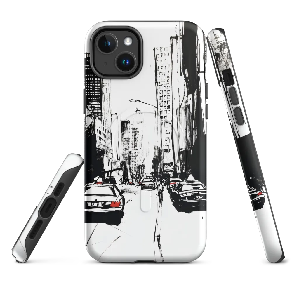 Urban Pulse: A Monochromatic Journey | Phone Case |  14 Plus | MagSafe® Tough Case | Matte