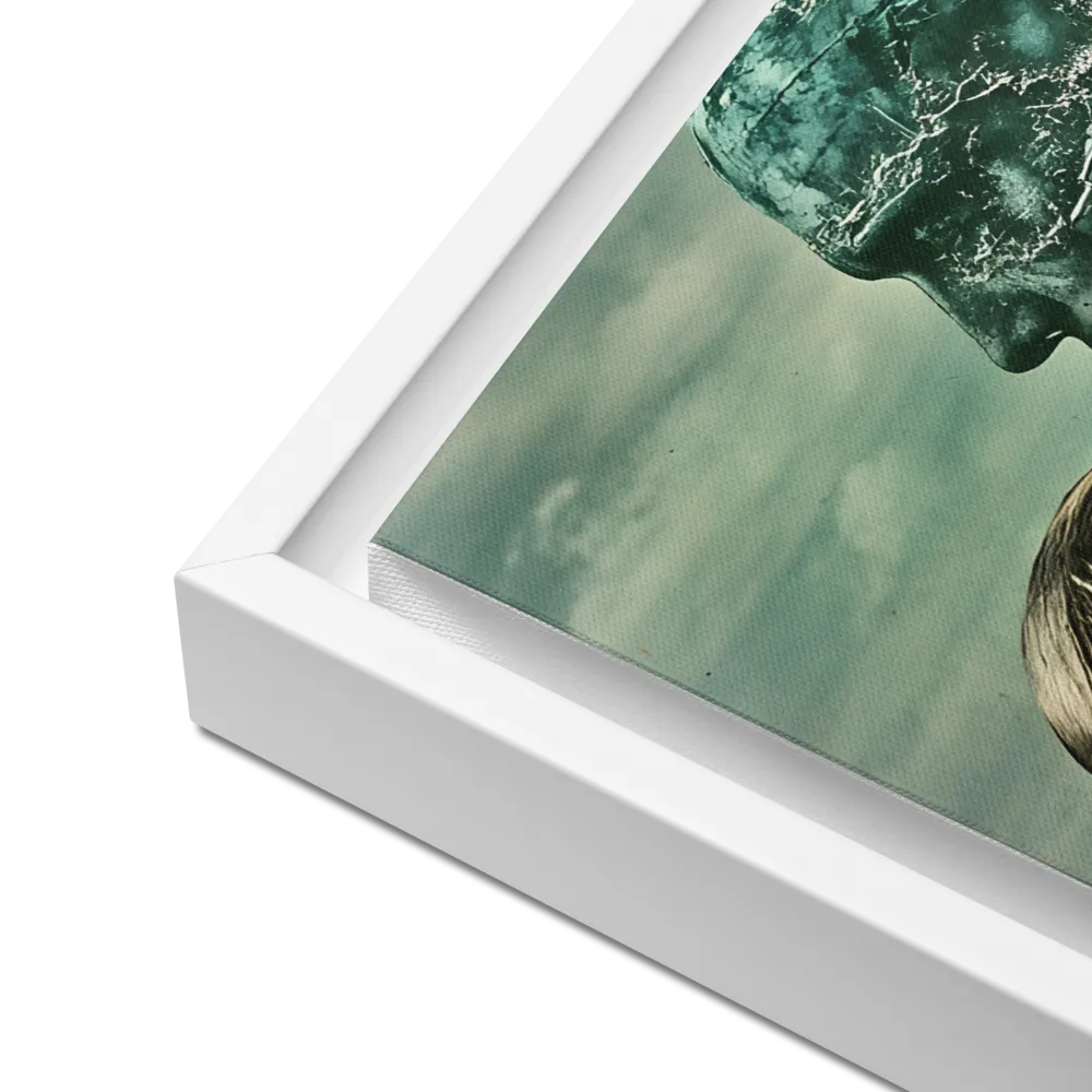 Ethereal Reflections: Identity in a Fragmented World | Canvas with White Frame | 16″×20″