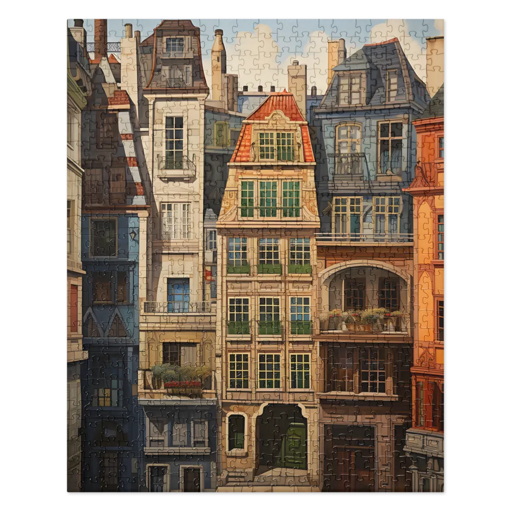 Charming Facades: A Tribute to Urban Living | Jigsaw Puzzle | 520 pieces