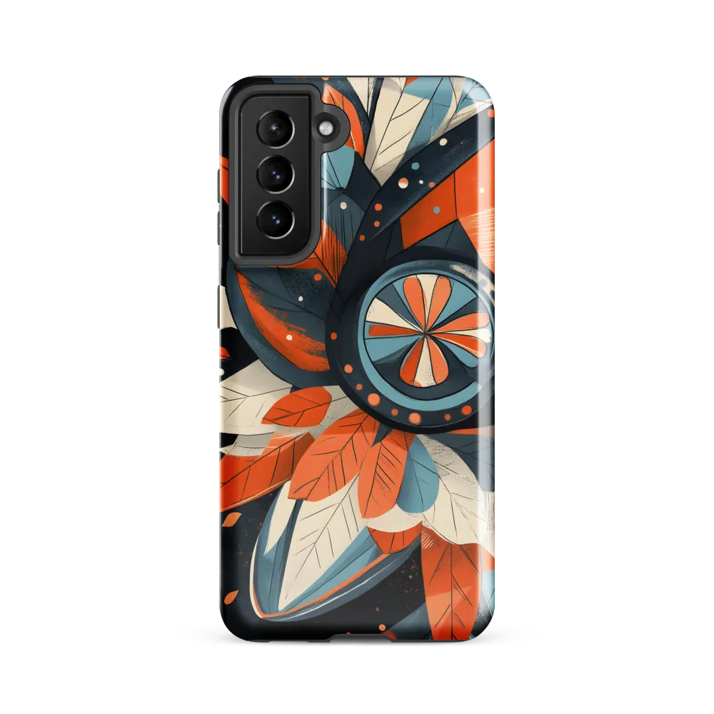 Floral Symphony in Orange and Teal