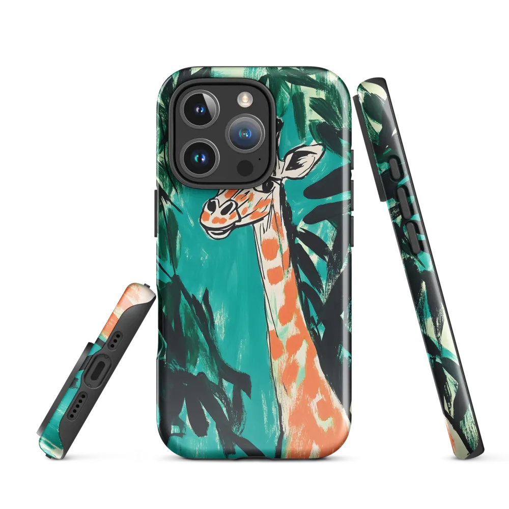 Curious Giraffe in Lush Greenery | Phone Case |  16 Pro | Tough Case | Glossy