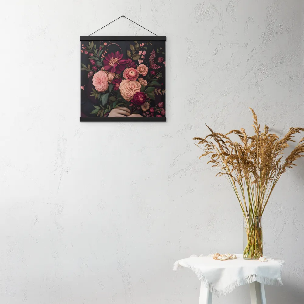Botanical Elegance | Poster With Black Wood Hanger | 16″×16″