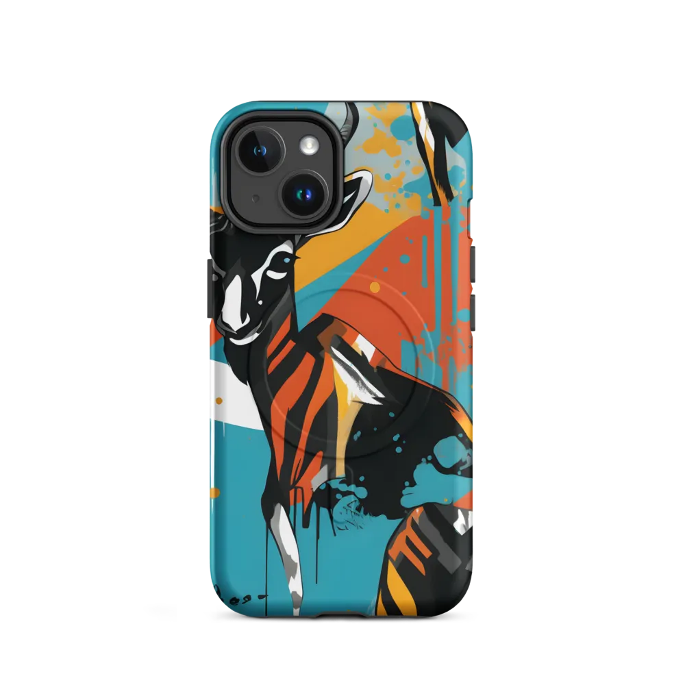 Dynamic Antelope in Vivid Abstract