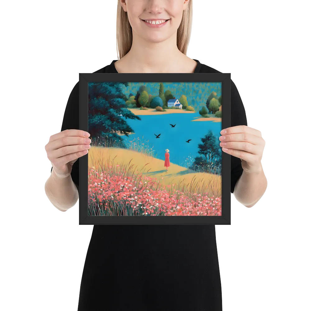 Lakeside Reverie 
 Poster with Black Frame | 12″x 12″