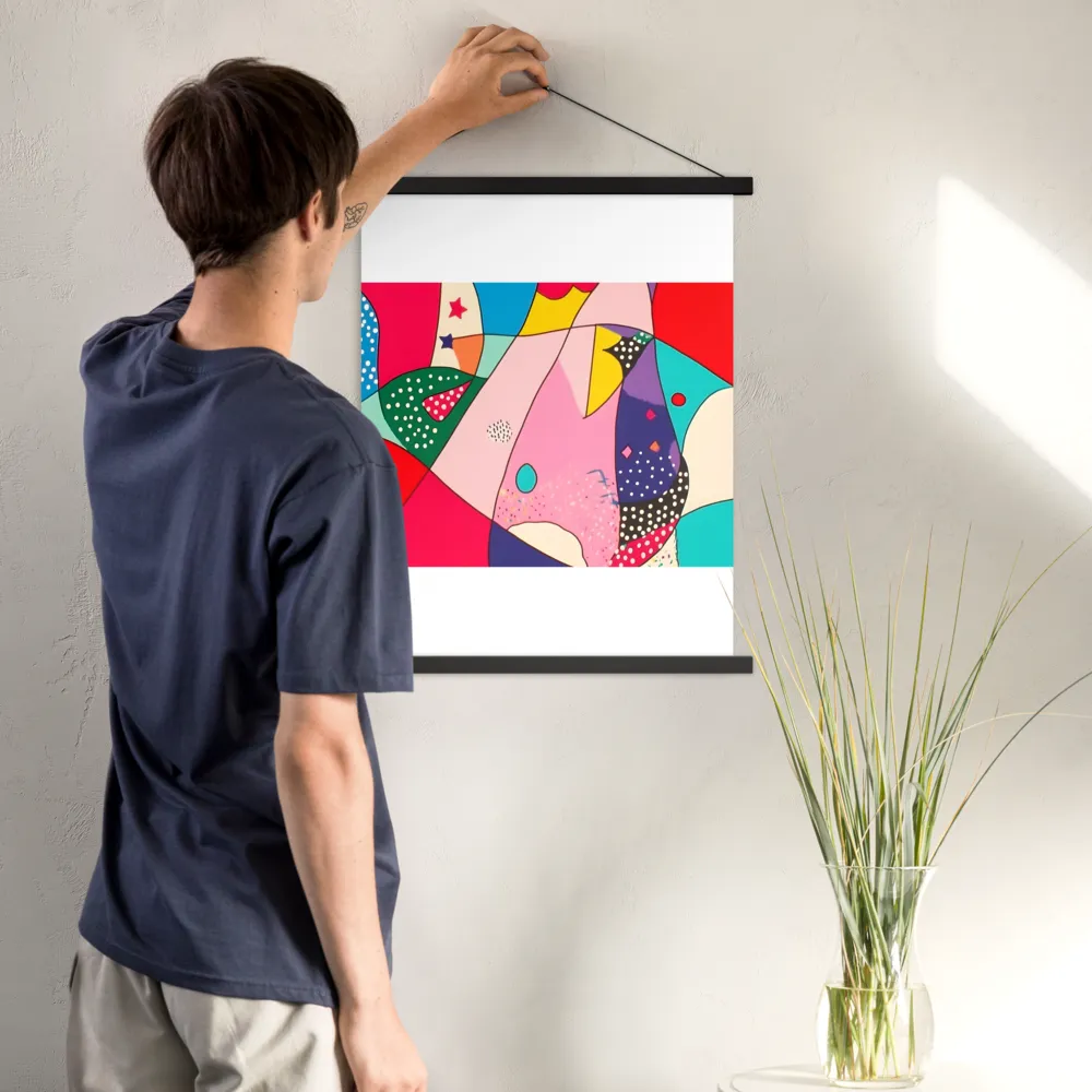 Playful Geometry in Color | Poster With Black Wood Hanger | 18″×24″