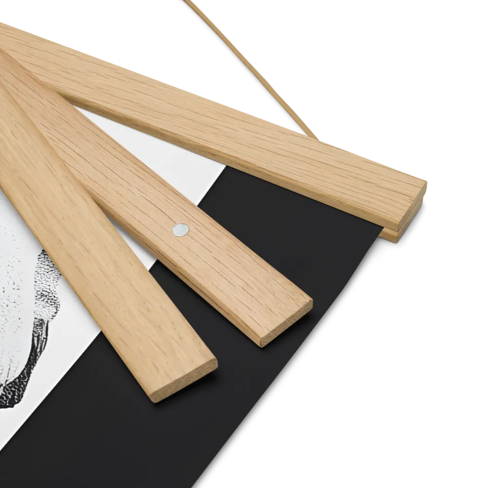 Elephant Harmony | Poster With Oak Wood Hanger | 16″×16″