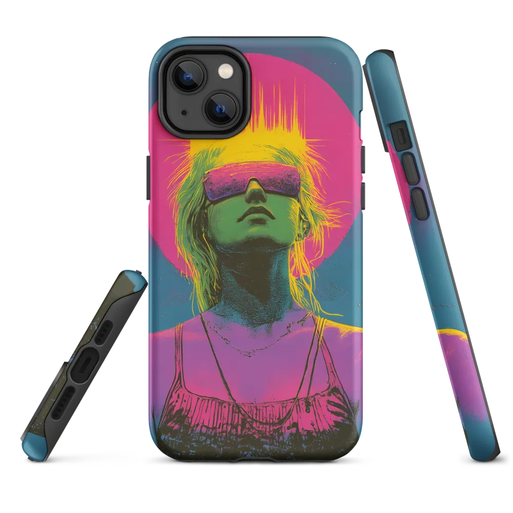 Neon Dreams: Portrait of a Modern Muse | Phone Case |  14 Plus | Tough Case | Matte