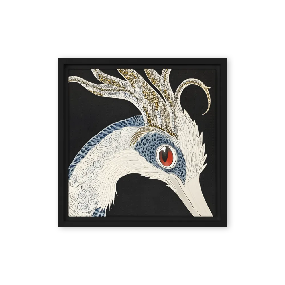 Elegance of the Majestic Peacock | Canvas with Black Frame | 12″×12″