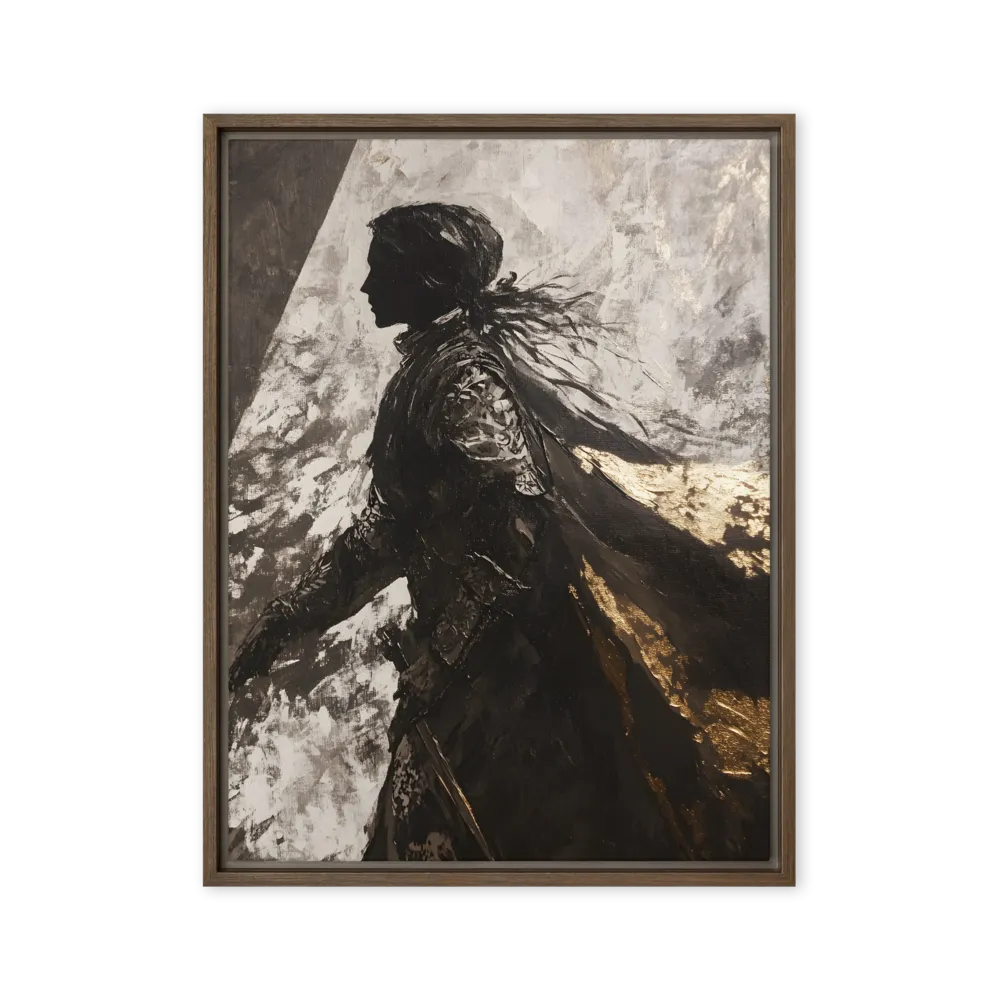 The Silhouette of Valor | Canvas with Brown Frame | 24″×32″