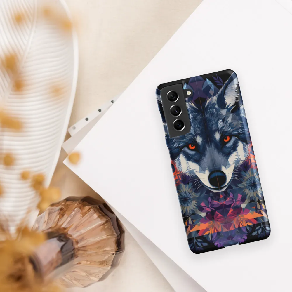 Mystical Wolf Amidst Floral Geometry