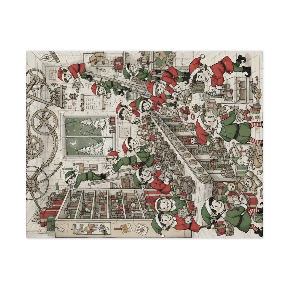 Elves' Toy Workshop 
 Jigsaw Puzzle in Tin Box