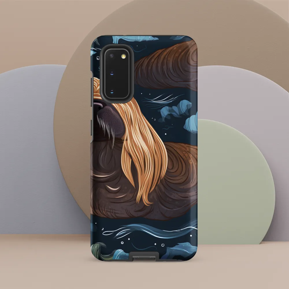 Whimsical Walruses in Deep Blue