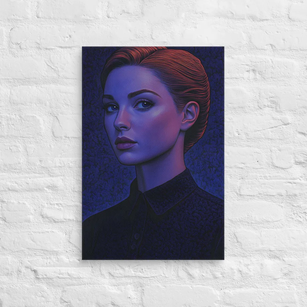 Ethereal Portrait in Blue and Red | Canvas | 16″×24″