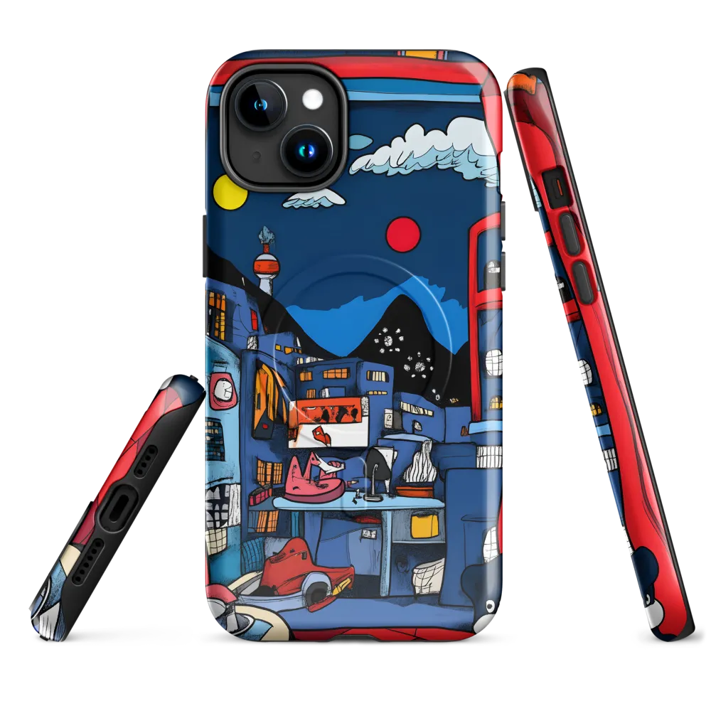 Whimsical Cityscape at Night