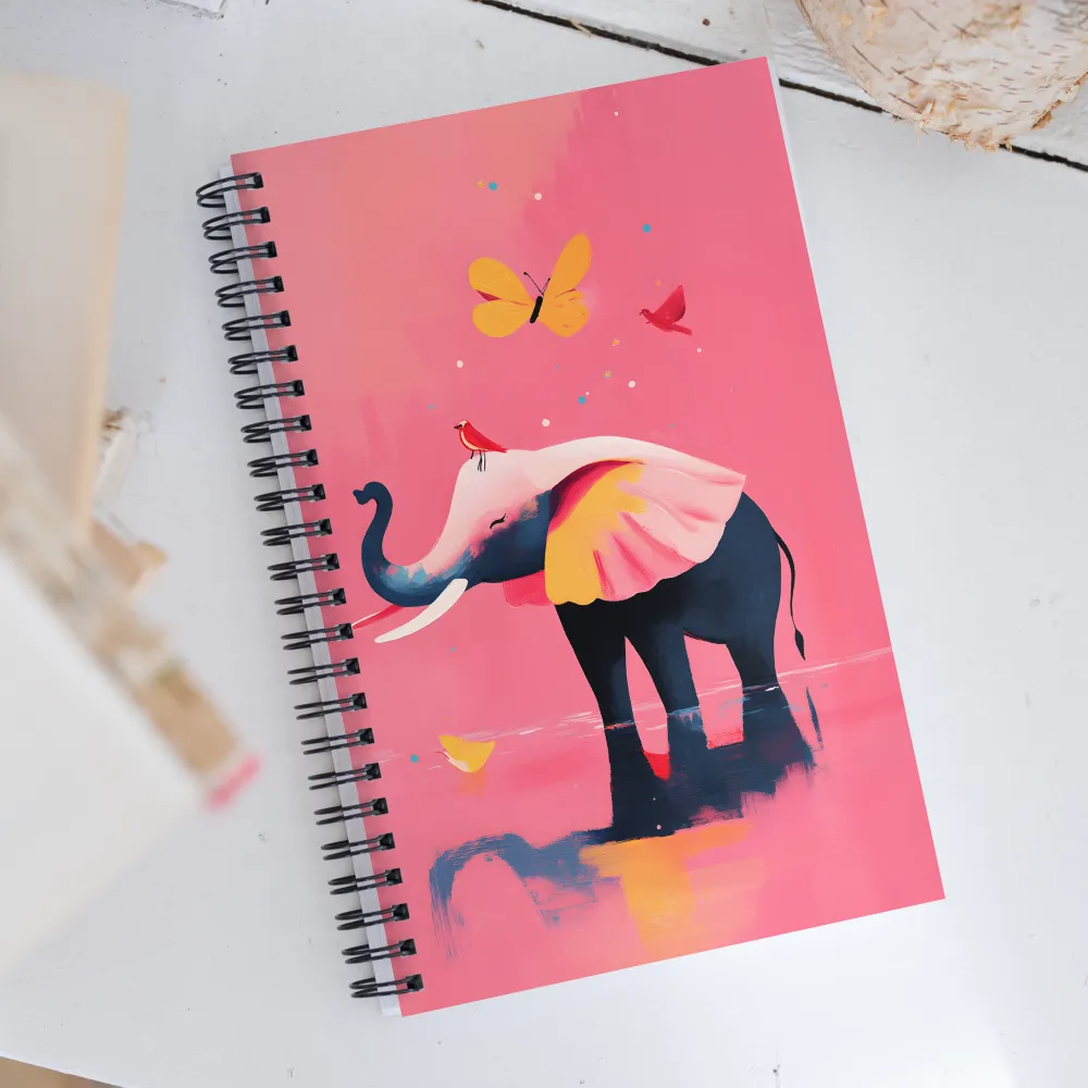 Whimsical Serenity: The Playful Elephant | Spiral Notebook