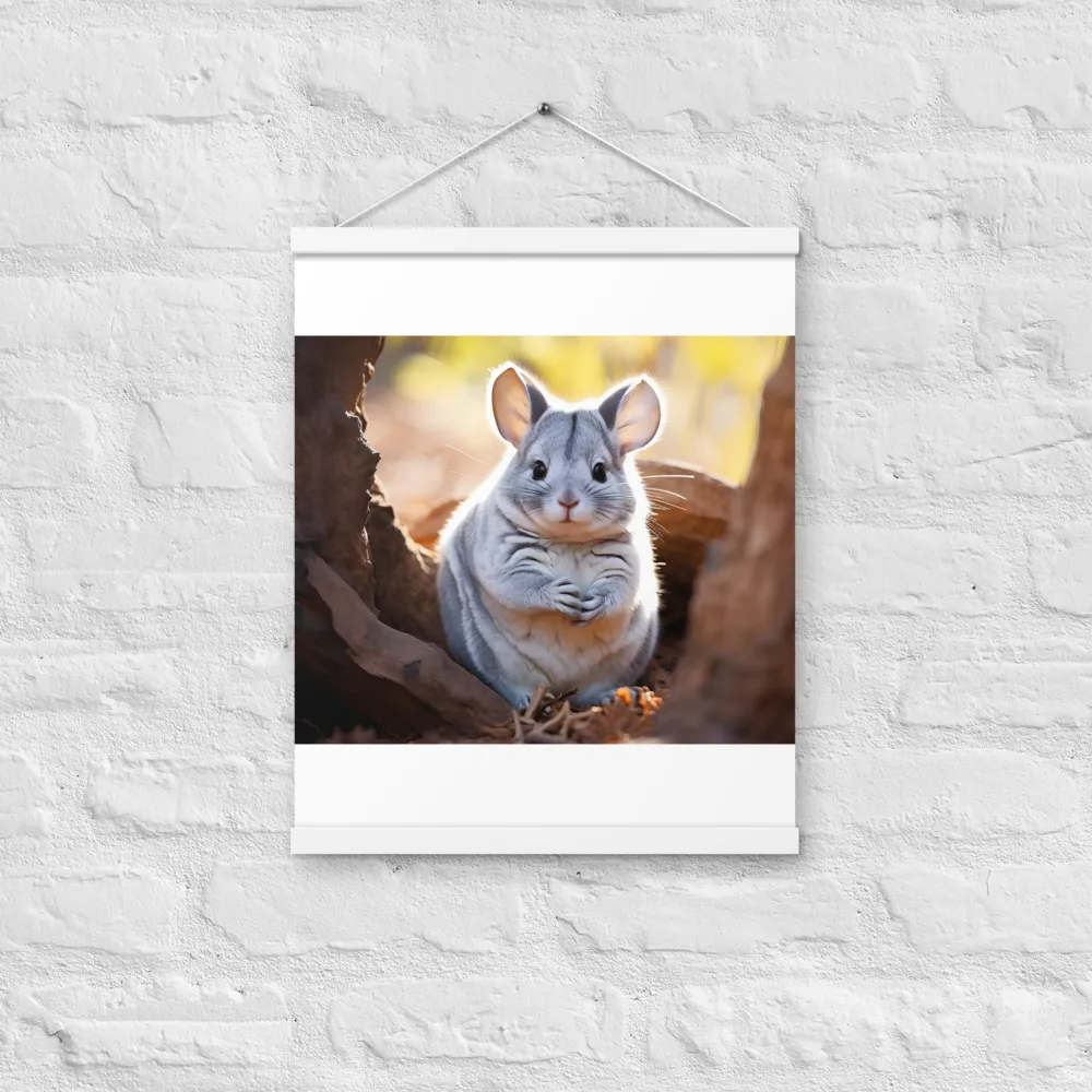 Gentle Whispers of Nature: The Chinchilla | Poster With White Wood Hanger | 16″×20″