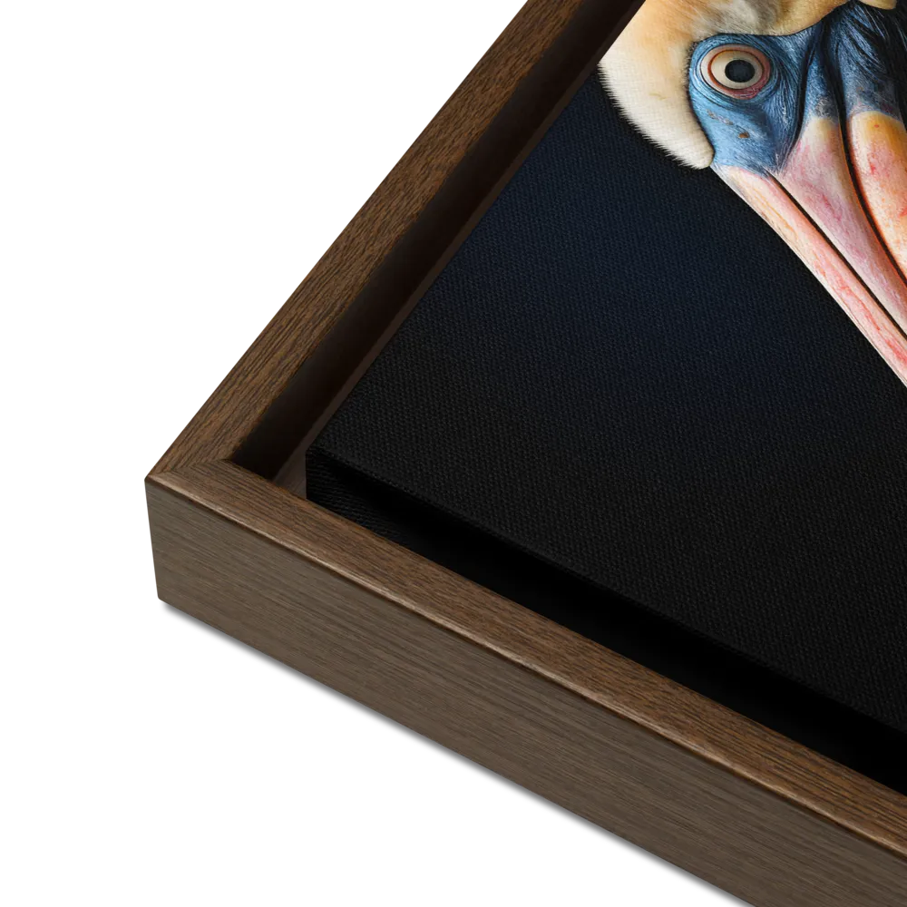 Majestic Portrait of a Pelican | Canvas with Brown Frame | 12″×16″