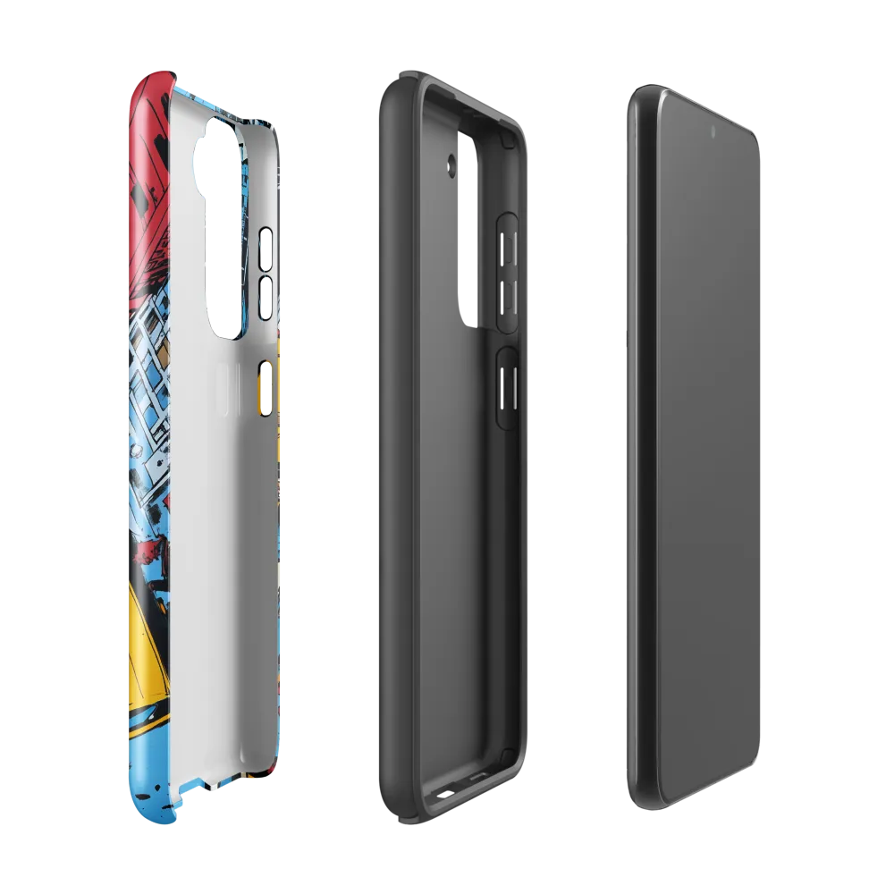 Urban Chaos: Aerial View of City Life | Phone Case |  S21 | Tough Case | Glossy