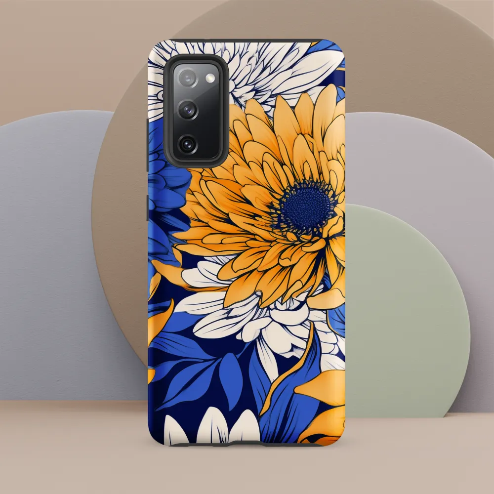 Floral Harmony in Blue and Yellow