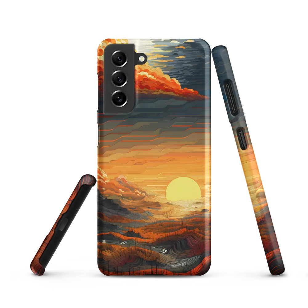 Ethereal Sunset: A Serene Landscape in Flowing Forms | Phone Case |  S21 | Snap Case | Matte