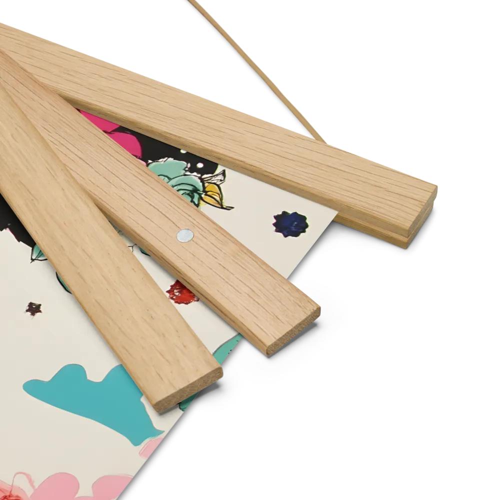 Whimsical Garden Reverie | Poster With Oak Wood Hanger | 10″×10″