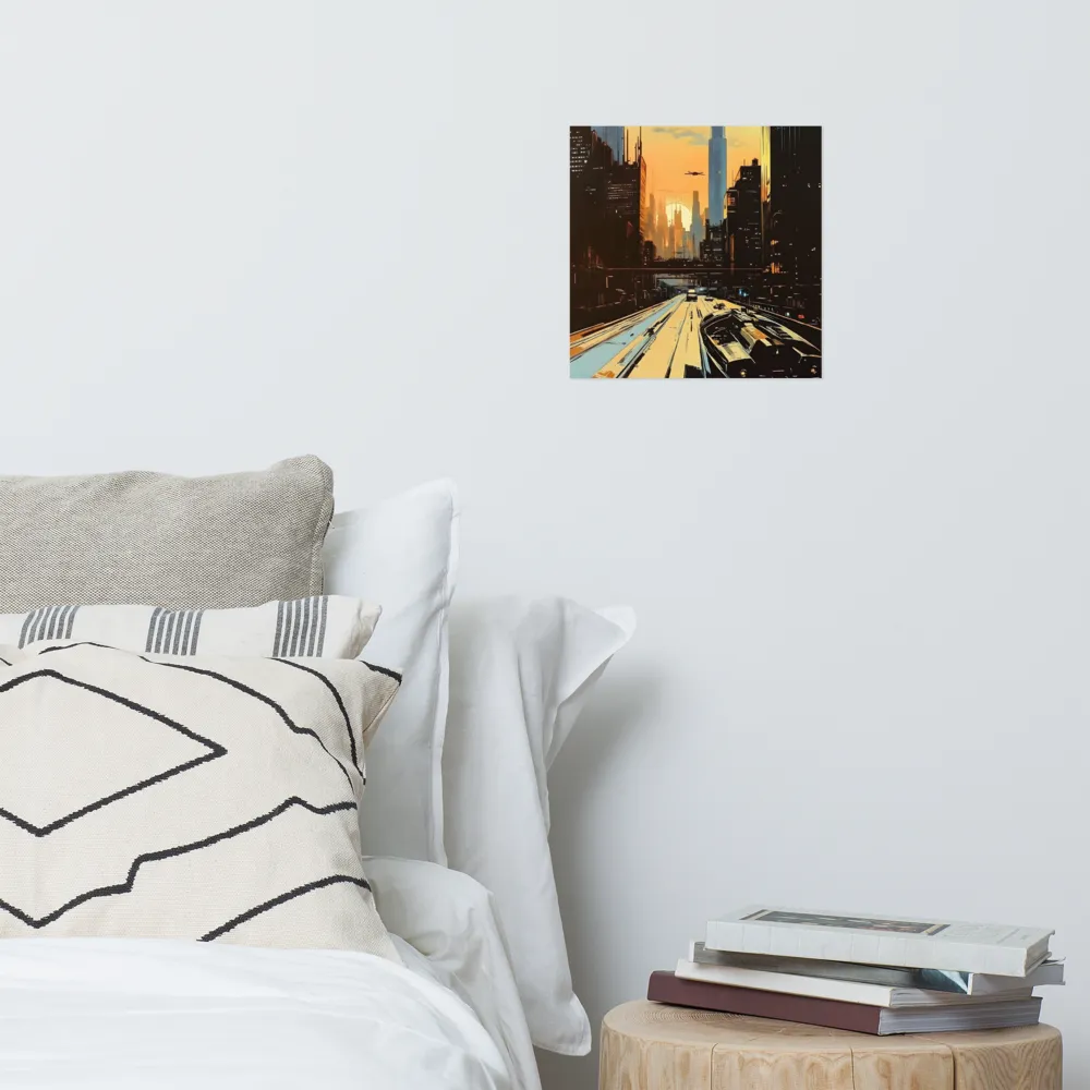 Metro Nexus: A Futuristic Cityscape | Poster | 12″×12″