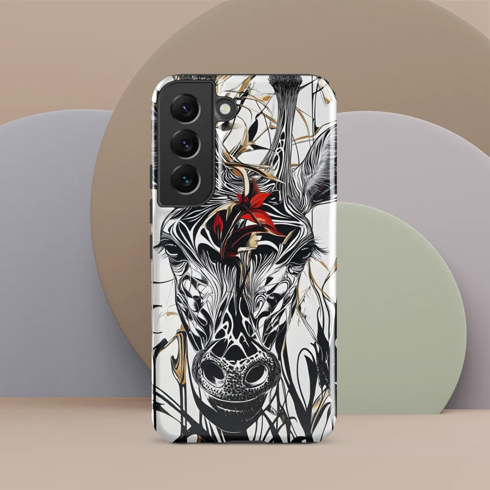 Floral Elegance: The Giraffe's Portrait