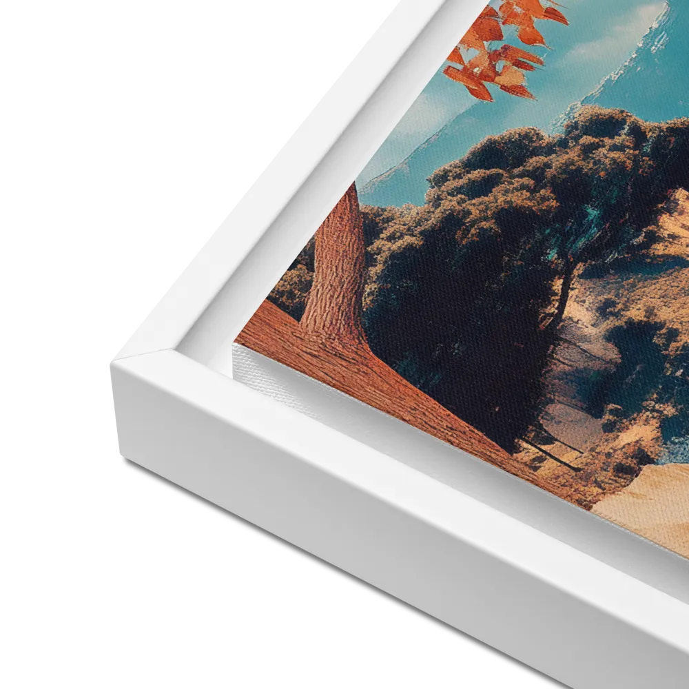Elysian Waterscape | Canvas with White Frame | 16″×16″