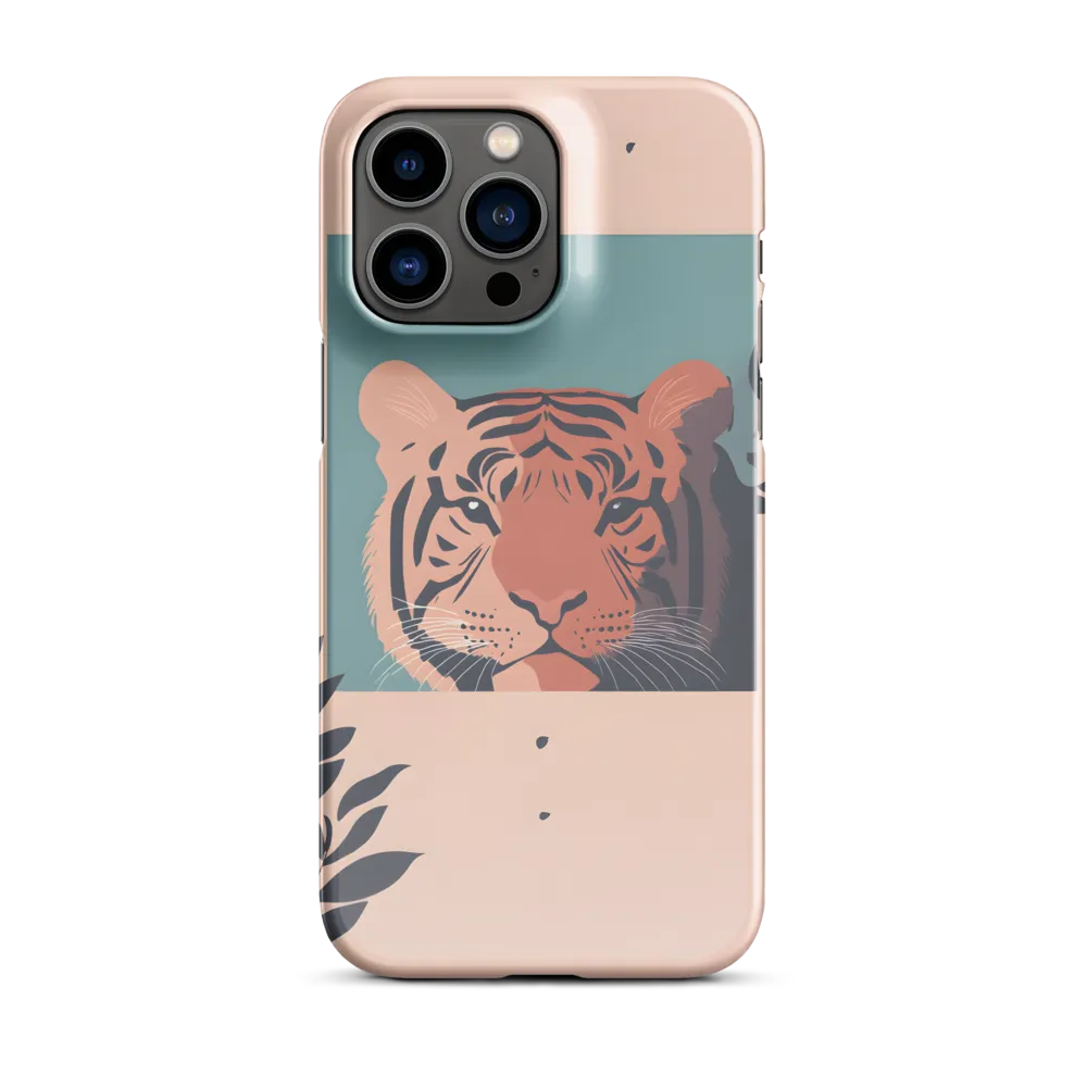 Framed Tiger in Peach and Teal