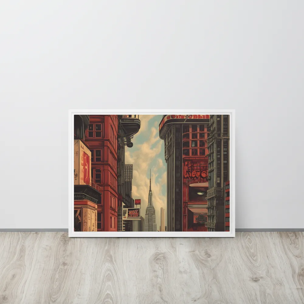 A Glimpse of Tomorrow: Urban Ambition | Canvas with White Frame | 18″×24″