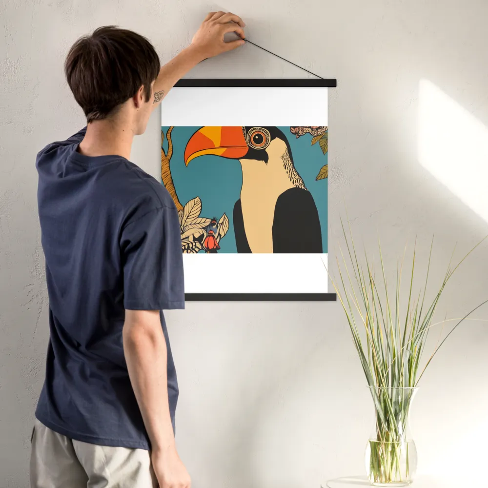Tropical Majesty: The Toucan at Rest | Poster With Black Wood Hanger | 18″×24″