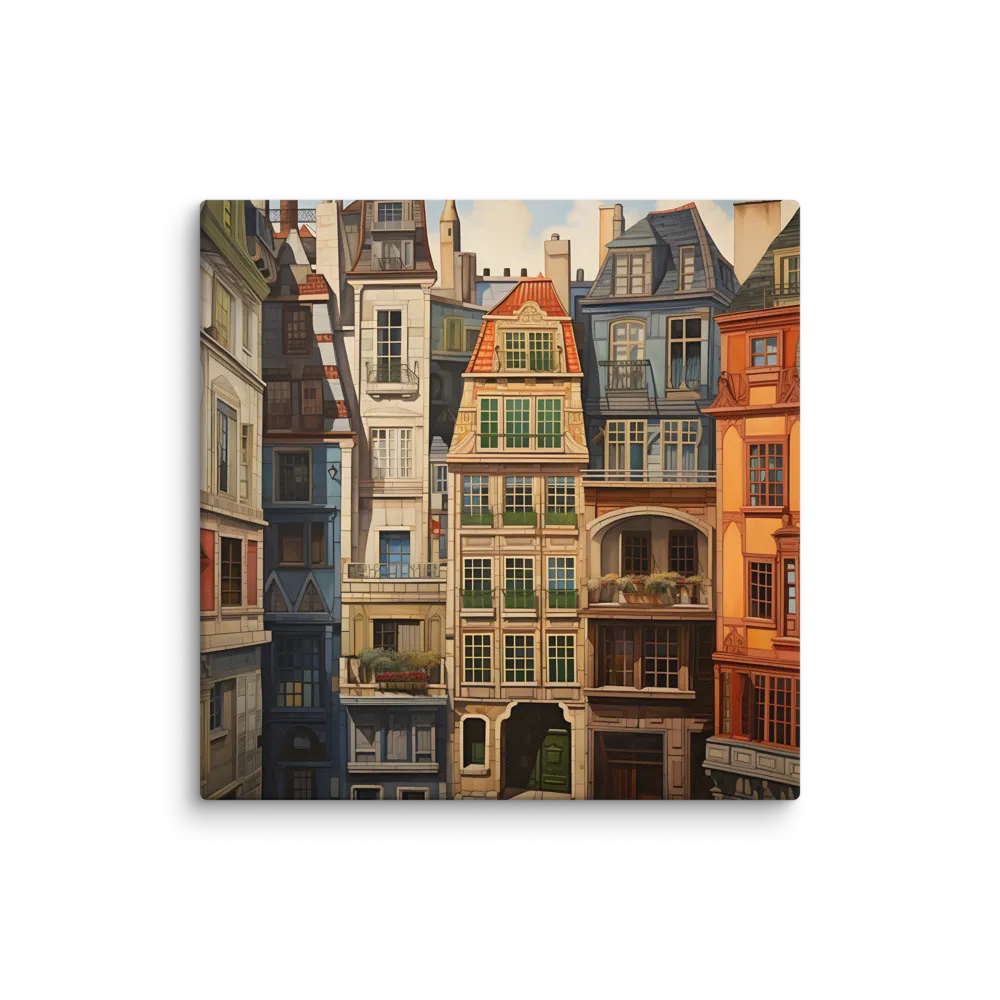 Charming Facades: A Tribute to Urban Living | Canvas | 32″×32″