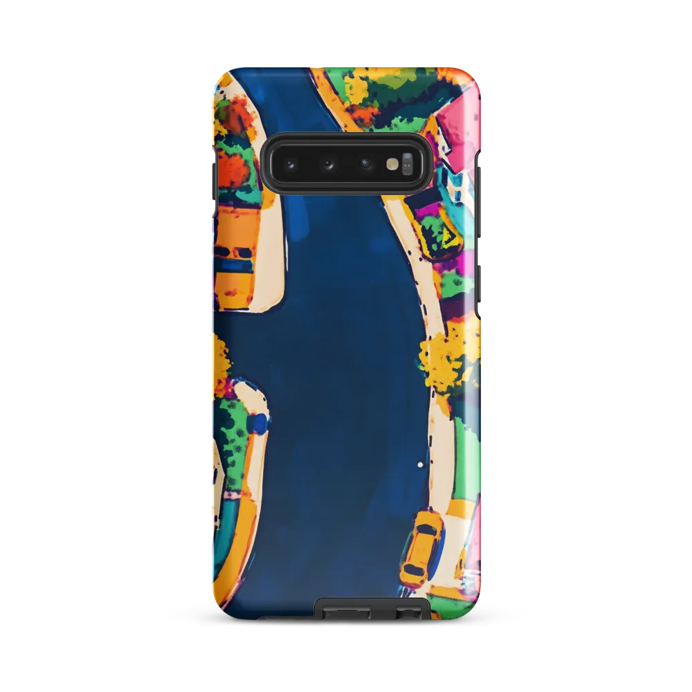 Curved Streets: A Vibrant Suburban Tapestry | Phone Case |  S10 Plus | Tough Case | Glossy