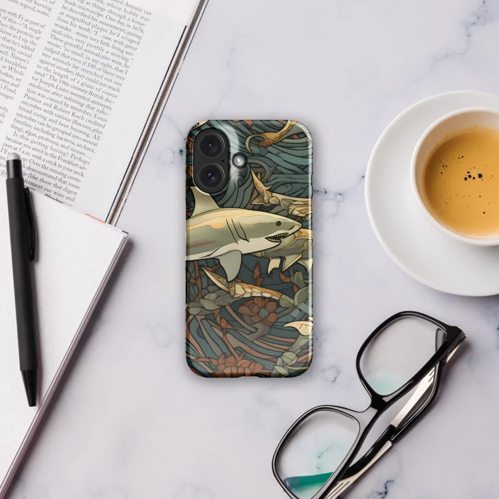 Dynamic Harmony of Sharks and Flora | Phone Case |  16 | Snap Case | Glossy