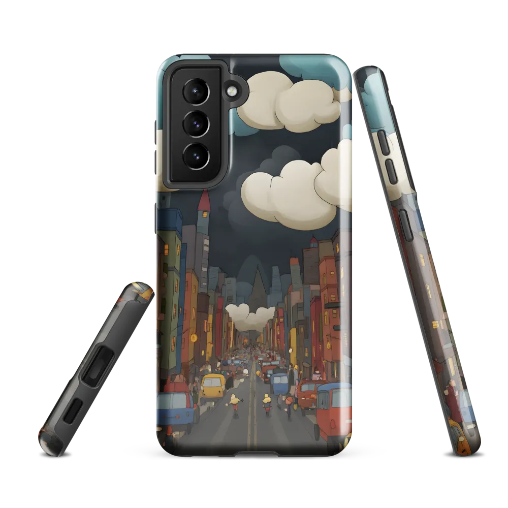 Urban Symphony: A City Awakens at Dusk | Phone Case |  S21 FE | Tough Case | Glossy