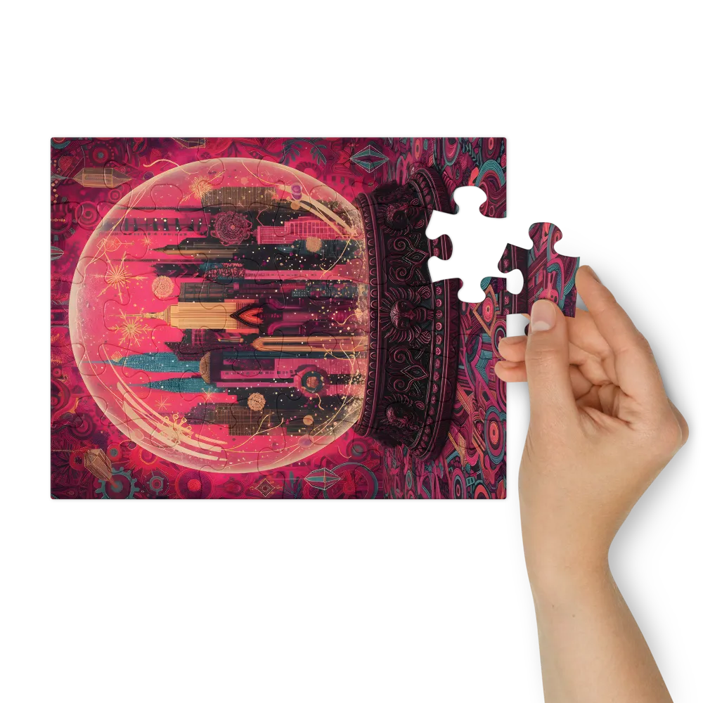 Enchanted City Globe 
 Jigsaw Puzzle in Tin Box