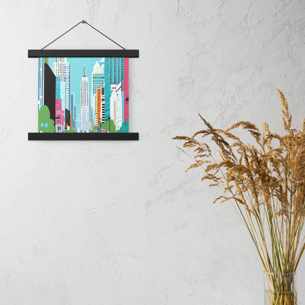 Urban Symphony: A Modern Cityscape | Poster With Black Wood Hanger | 10″×10″