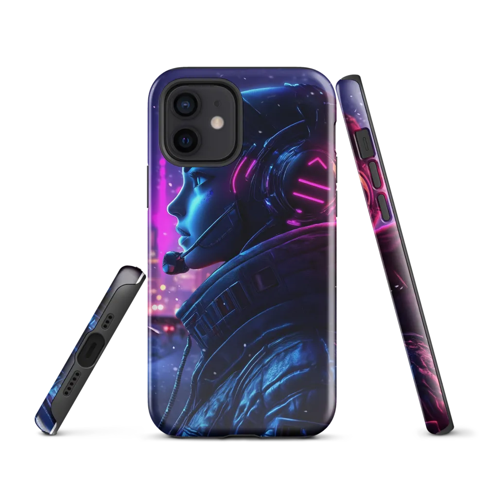 Dystopian Elegance: Cyberpunk Figure in Neon