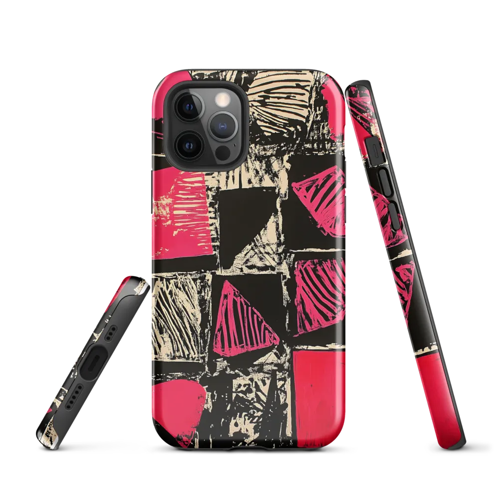 Geometric Symphony in Pink and Black