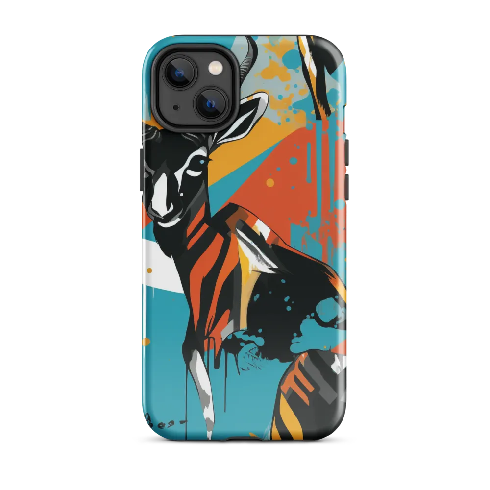 Dynamic Antelope in Vivid Abstract