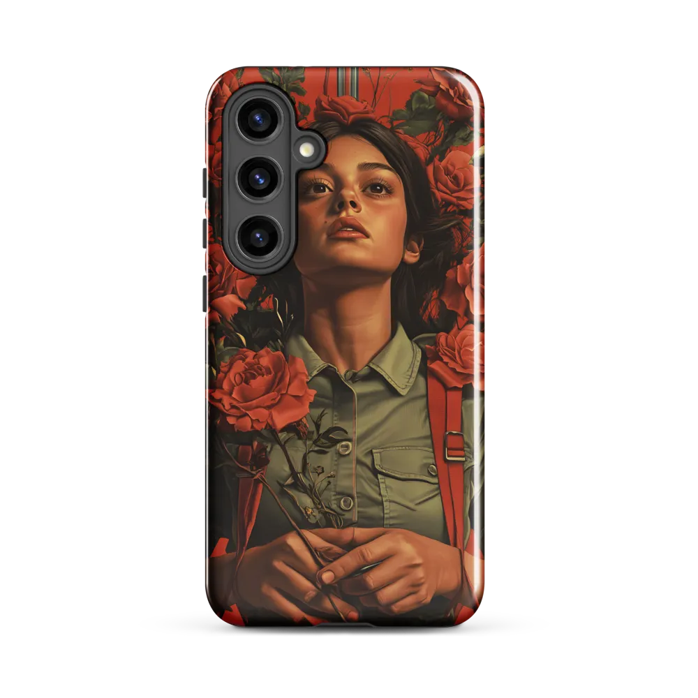 Harmony and Strength: A Portrait Among Roses