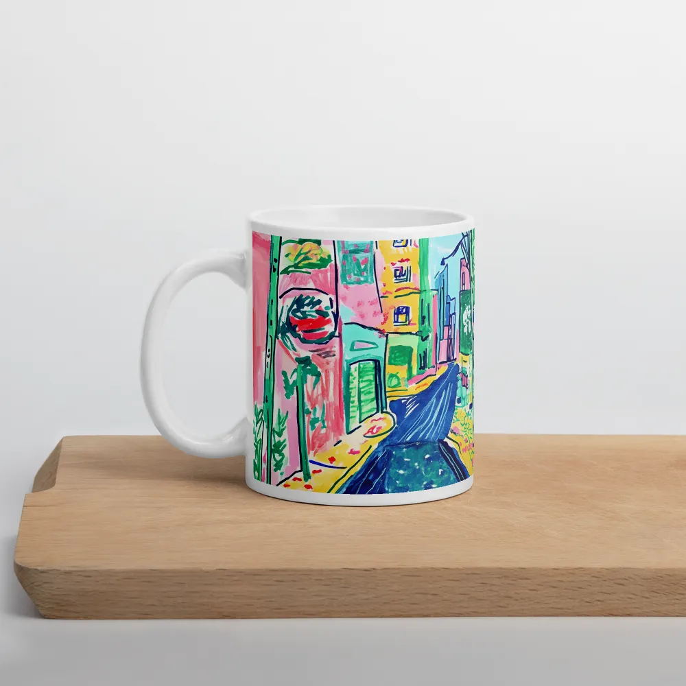 Dreamy Street in Vibrant Hues | Mug with White inside | 11 oz