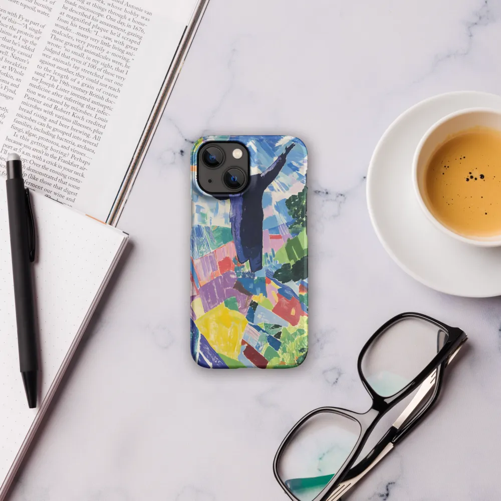 Elysium: A Soaring Figure Amidst Colorful Landscapes | Phone Case |  13 Mini | Snap Case | Matte